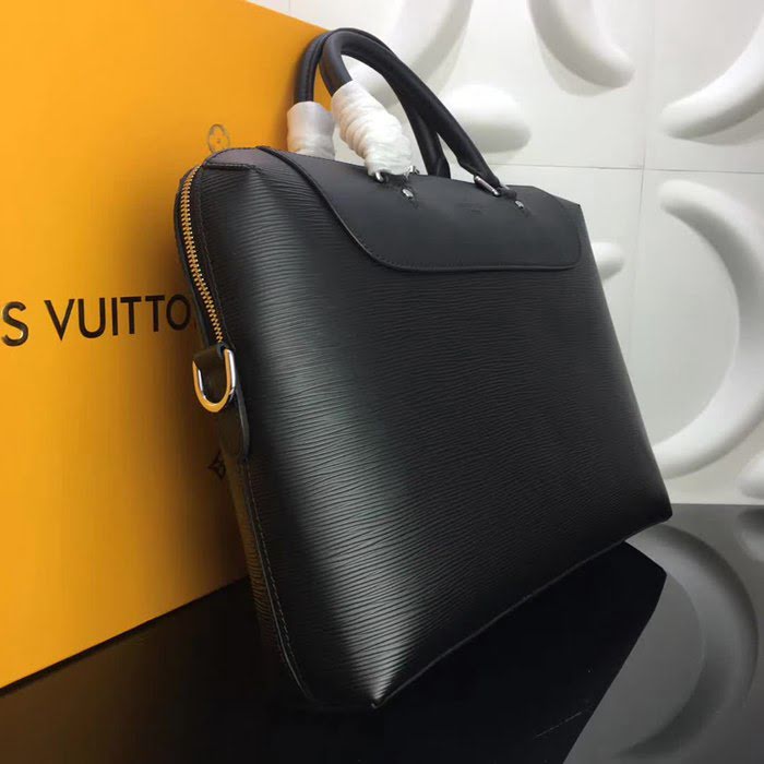 路易威登LV頂級原單M50163 黑色 PORTE時尚公事包Epi 牛皮質地手柄 YDH1455